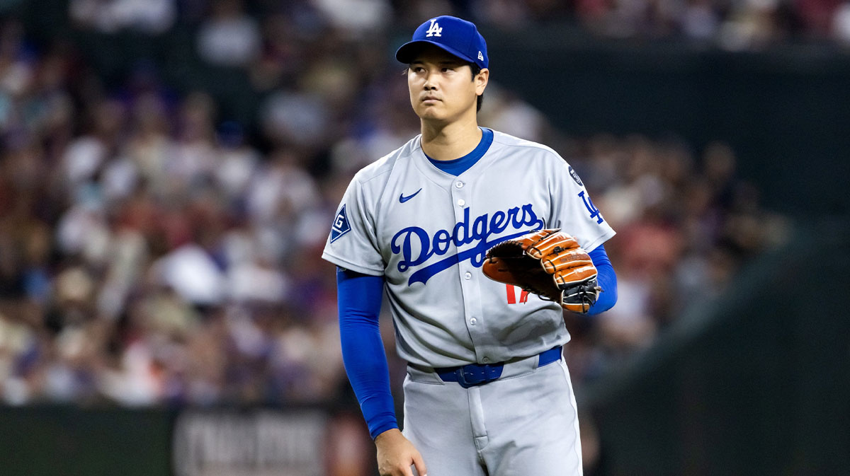 Los Angeles Dodgers pitcher Shohei Ohtani in the first inning against the Arizona Diamondbacks at Chase Field.