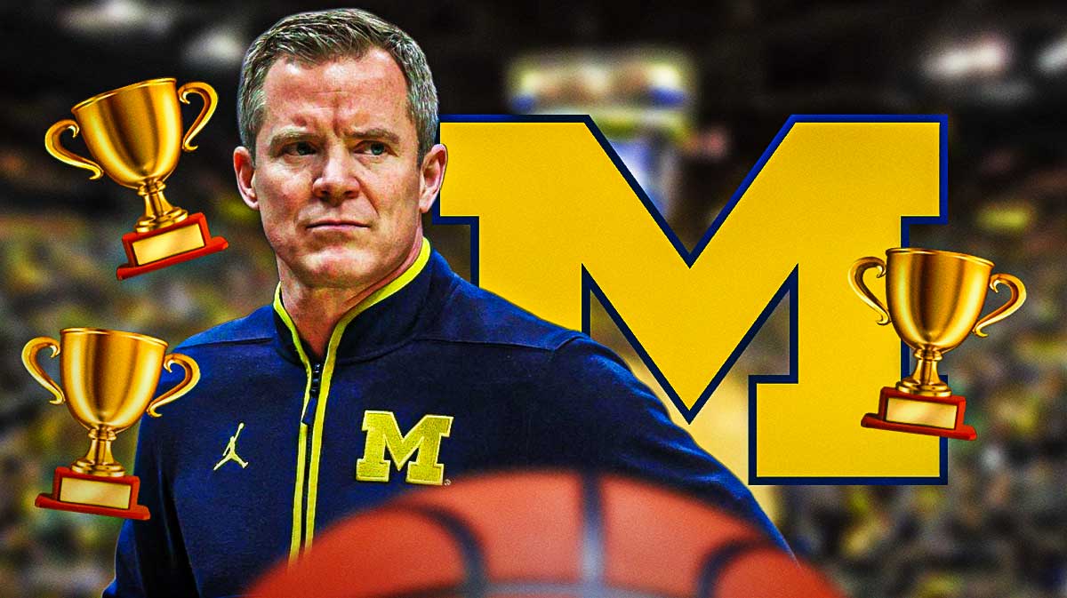 Dusty May, Michigan Wolverines logo, eyes and trophy symbols