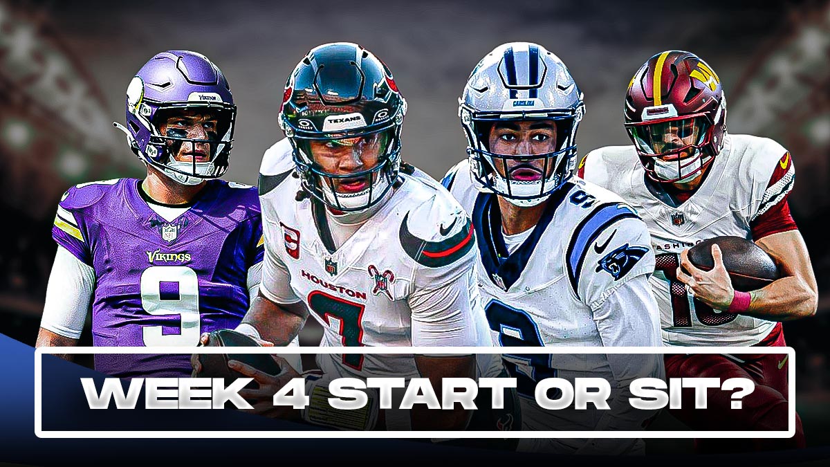 Marcus Mariota, Bryce Young, CJ Stroud, and JJ McCarthy with the NFL wallpaper background.