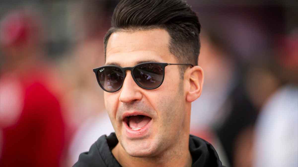 Indiana Quarterback Coach Tino Sunseri before the start of the Indiana versus Michigan football game at Memorial Stadium