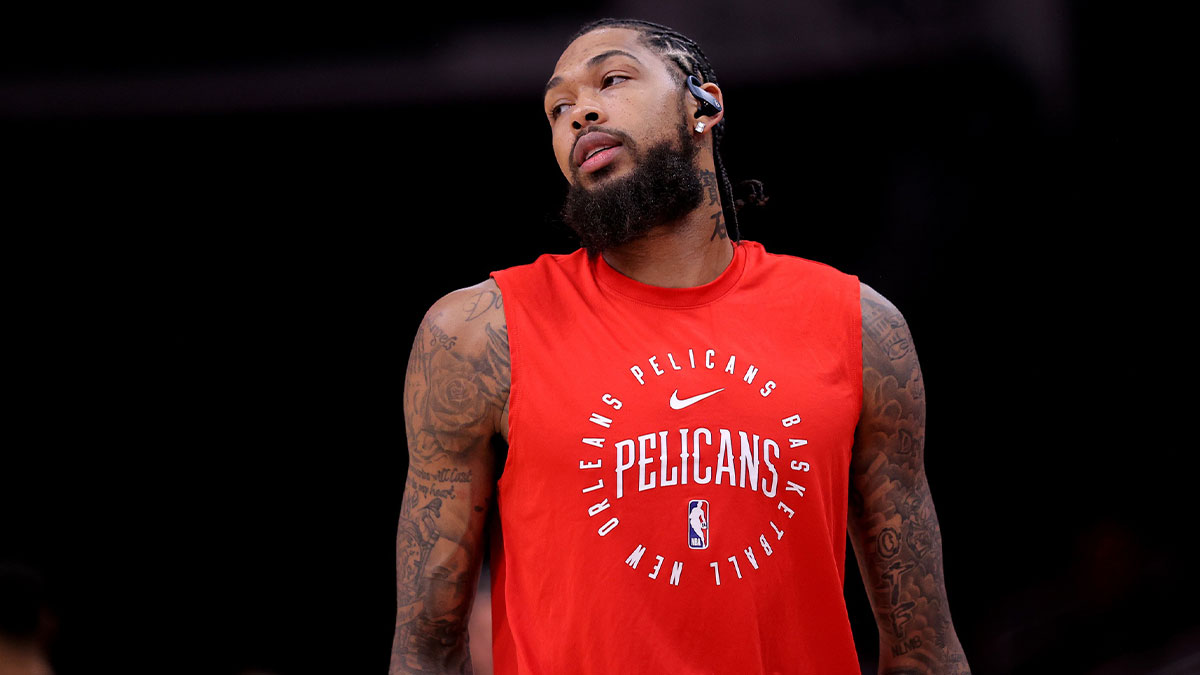 New Orleans Pelicans forward Brandon Ingram (14) prior to the game against the Houston Rockets at Toyota Center.