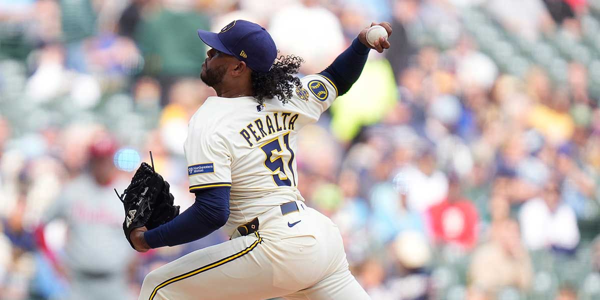 Milwaukee Brewers starting pitcher Freddy Peralta (51) pitches during the first inning of the game against the Philadelphia Phillies on Thursday September 4, 2025 at American Family Field in Milwaukee, Wisconsin.