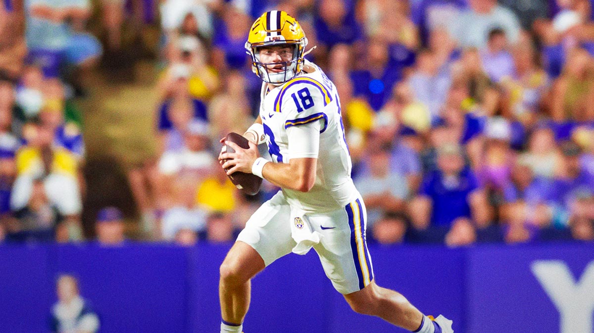 Tigers Quarterback Garrett Nussmeier 18, LSU Tigers take on the Southeastern Louisiana. Sept 20, 2025; Baton Rouge, Louisiana, USA; at Tiger Stadium.