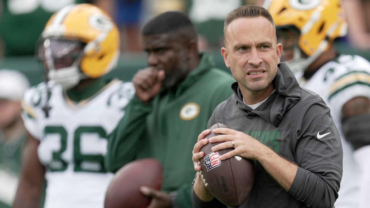 Green Bay Packers defensive coordinator Jeff Hafley is shown before their preseason game against there Seattle Seahawks Saturday, August 23, 2025 at Lambeau Field in Green Bay, Wisconsin.