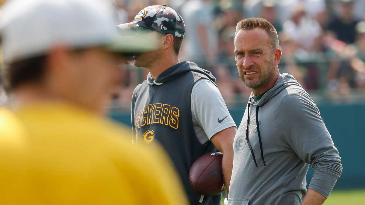 Green Bay Packers defensive coordinator Jeff Hafley surveys practice on Wednesday, August 6, 2025, at Ray Nitschke Field in Ashwaubenon, Wis