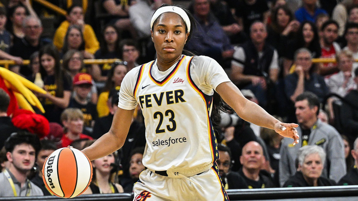 Indiana Fever guard Bree Hall (23) controls the ball against the Brazil National Team during the fourth quarter at Carver-Haweye Arena.