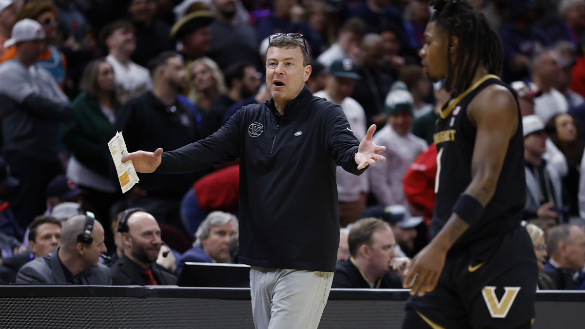 Vanderbilt Commodores head coach Mark Byington reacts in the second half against the St. Mary's Gaels at Rocket Arena.