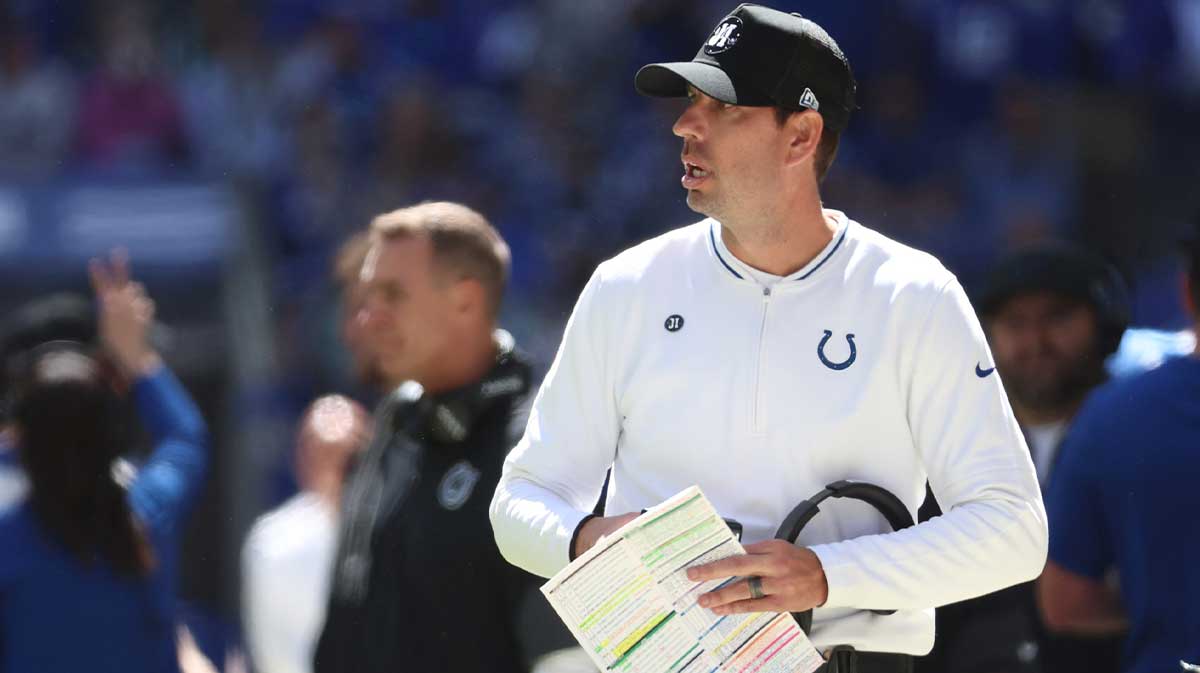 Indianapolis Colts head coach Shane Steichen during the second half against the Miami Dolphins at Lucas Oil Stadium.