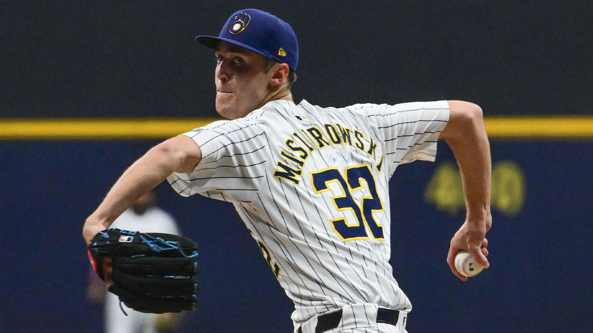 Milwaukee Brewers starting pitcher Jacob Misiorowski (32) throws against the St. Louis Cardinals in the first inning at American Family Field.