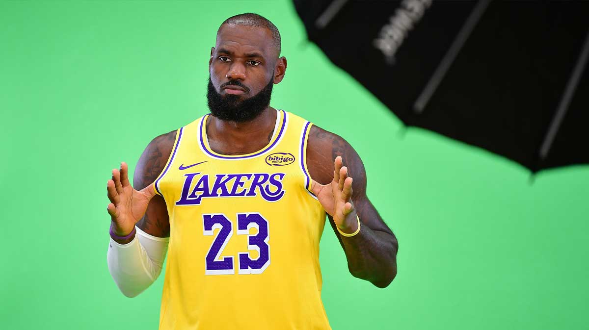 Los Angeles Lakers forward LeBron James (23) during media day at UCLA Health Training Center.