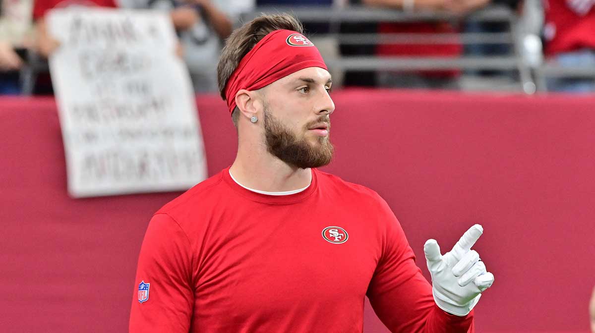 San Francisco 49ers wide receiver Ricky Pearsall (14) looks on prior to the game against the Arizona Cardinals at State Farm Stadium. Mandatory Credit: Matt Kartozian-Imagn Images
