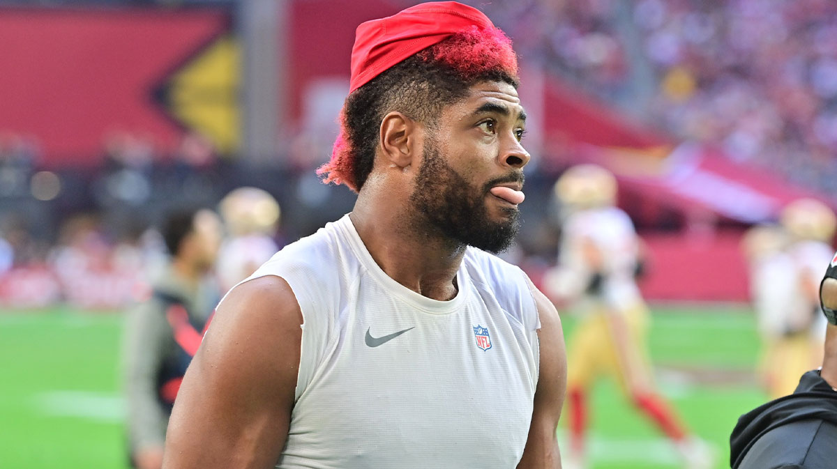 San Francisco 49ers wide receiver Jauan Jennings (15) is ejected in the first half against the Arizona Cardinals at State Farm Stadium.