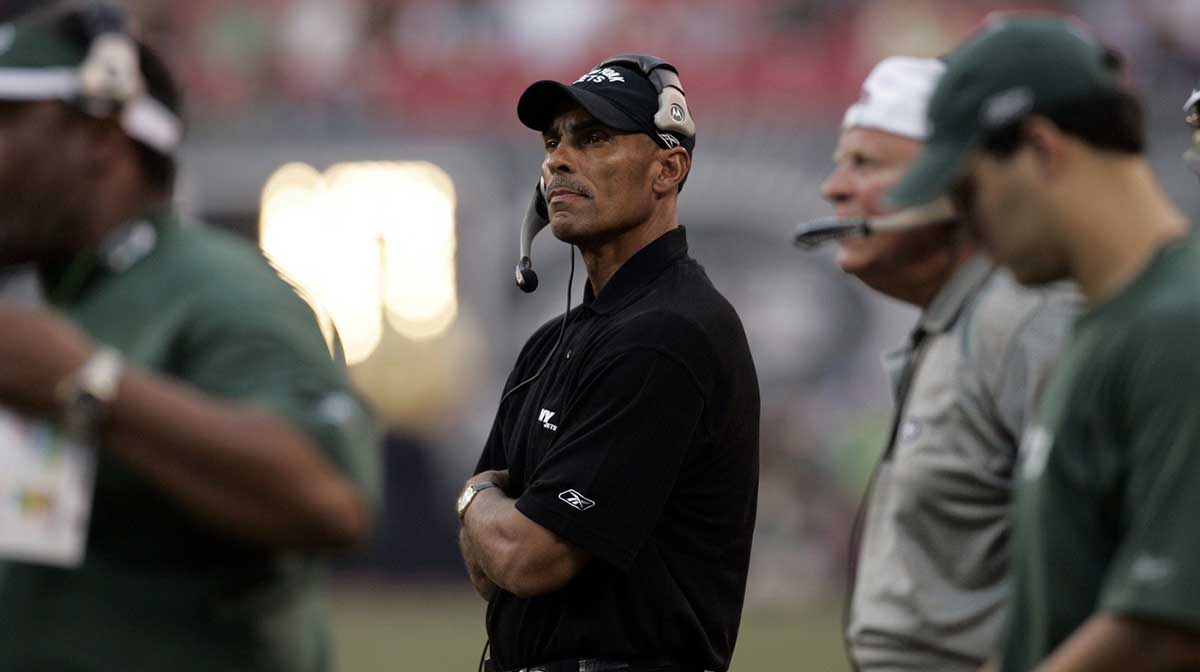 Jets coach Herman Edwards, during game against the Lions at the Meadowlands Aug. 13, 2005.