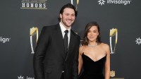 Josh Allen and Hailee Steinfeld on the red carpet before Super Bowl LIX NFL Honors at Saenger Theatre.