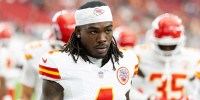 Kansas City Chiefs wide receiver Rashee Rice (4) against the Arizona Cardinals during a preseason NFL game at State Farm Stadium.