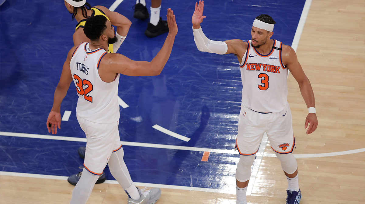New York Knicks teammates Karl-Anthony Towns, who discussed nicknames on The Tonight Show Starring Jimmy Fallon and Josh Hart.