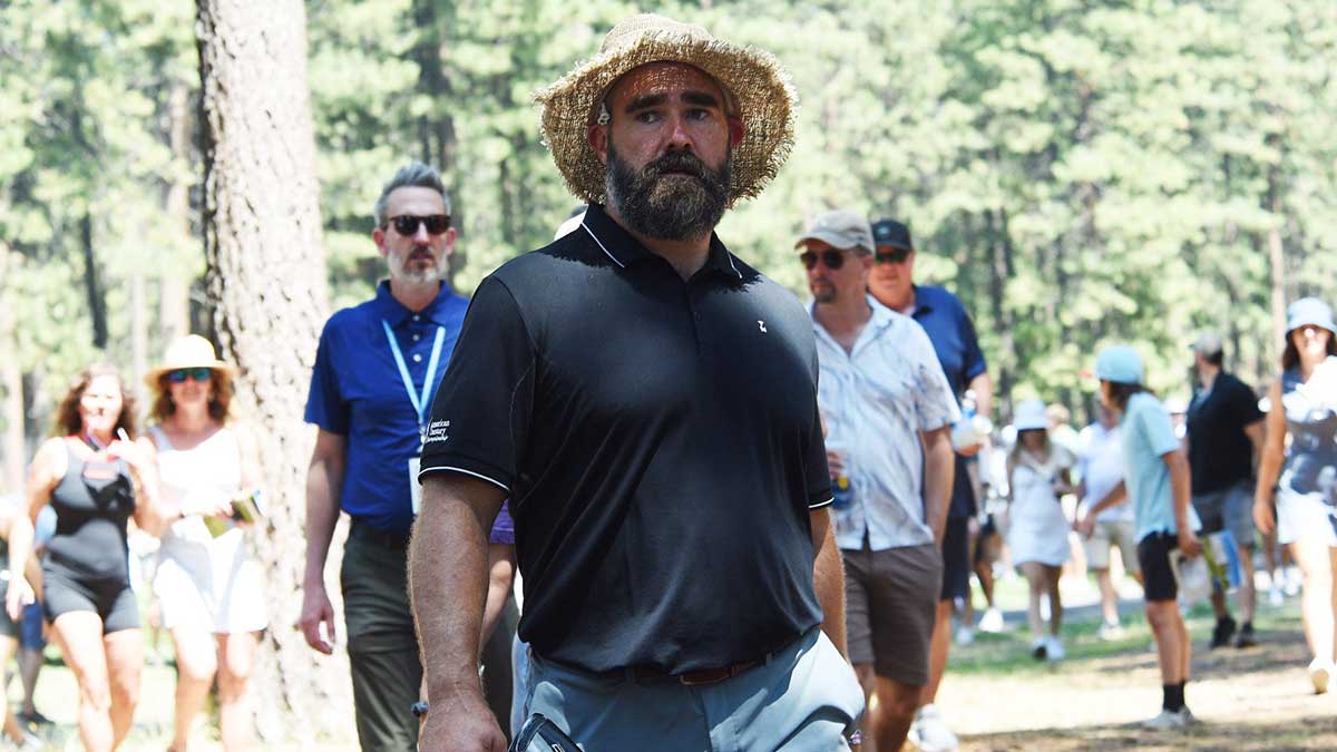 Jason Kelce at the American Century Celebrity Golf Championship at Edgewood Tahoe on July 11, 2025.