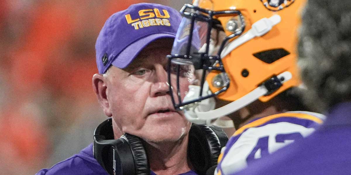 Louisiana State University Head Coach Brian Kelly during the fourth quarter at Memorial Stadium in Clemson, S.C.
