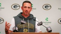 Green Bay Packers head coach Matt LaFleur speaks during a press conference on Friday, August 29, 2025, at Lambeau Field in Green Bay, Wis. The Packers made a trade with the Dallas Cowboys for superstar edge rusher Micah Parsons on Aug. 28