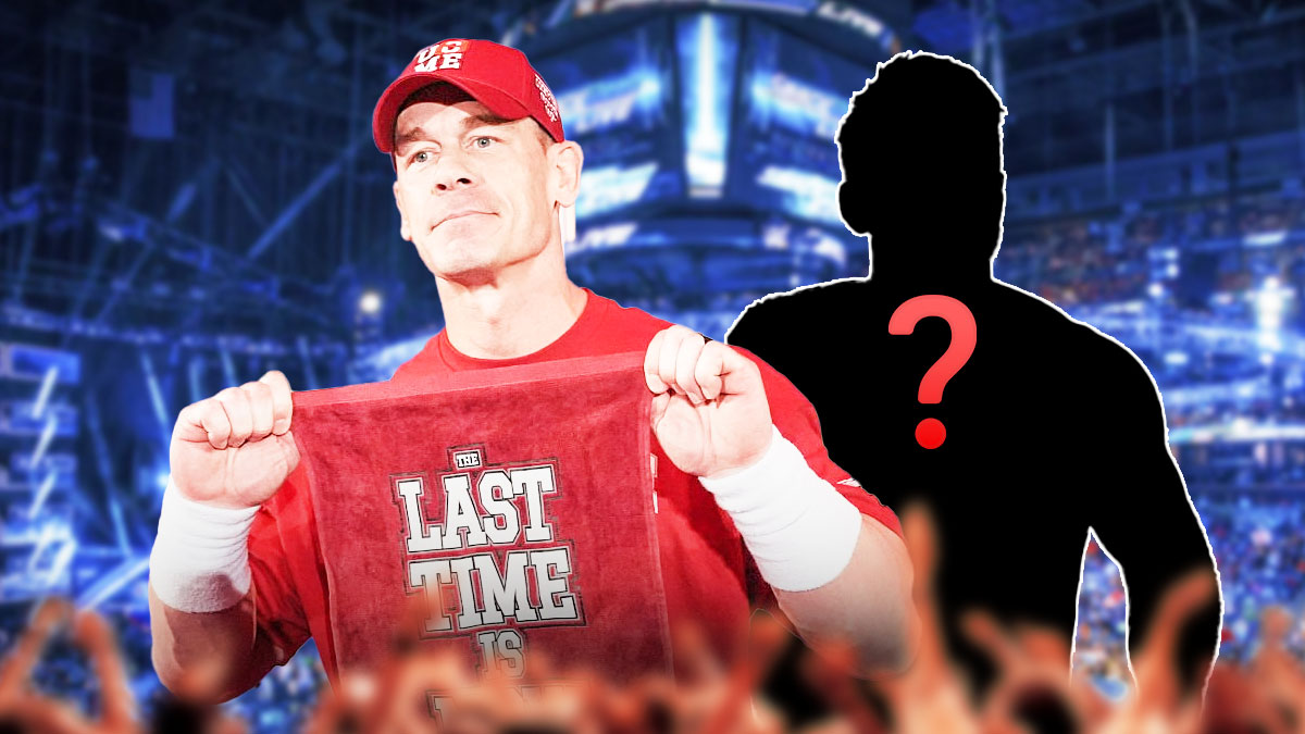 WWE Star John Cena next to a silhouette of TNA wrestler Joe Hendry, who Mark Henry believes should be his final opponent.