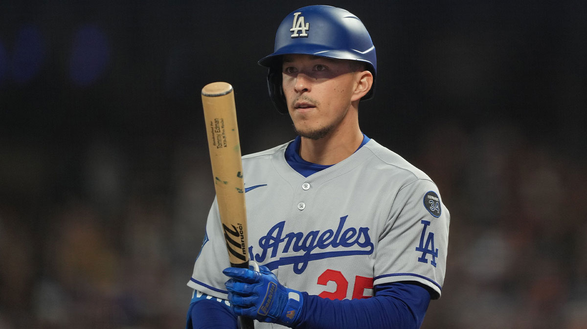 Los Angeles Dodgers second baseman Tommy Edman (25) during the seventh inning against the San Francisco Giants at Oracle Park