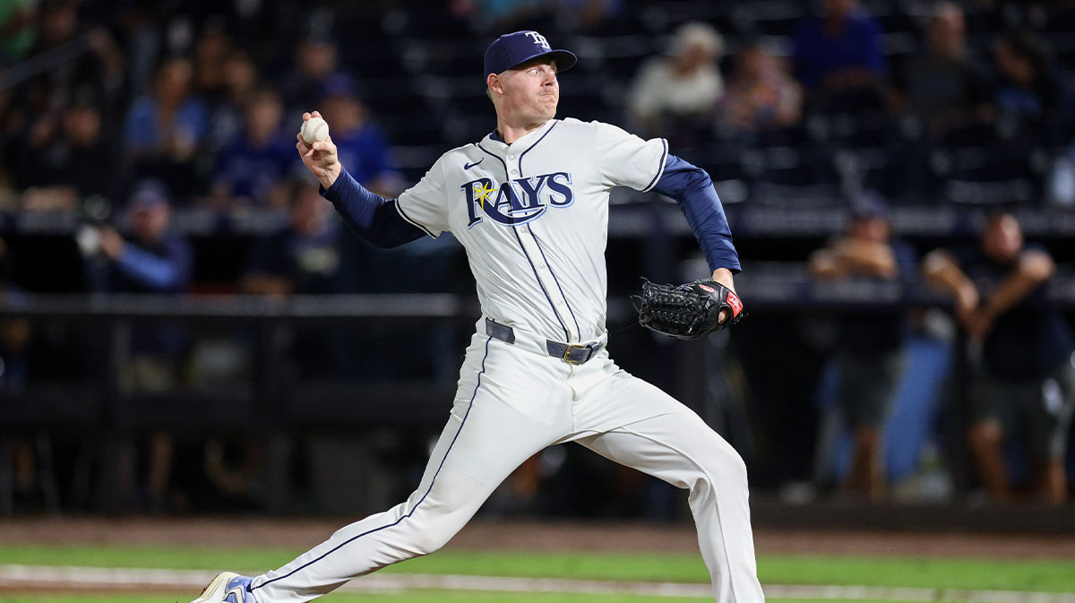 Tampa Bay Rays pitcher Pete Fairbanks (29) throws a pitch against the Toronto Blue Jays in the ninth inning at George M. Steinbrenner Field.