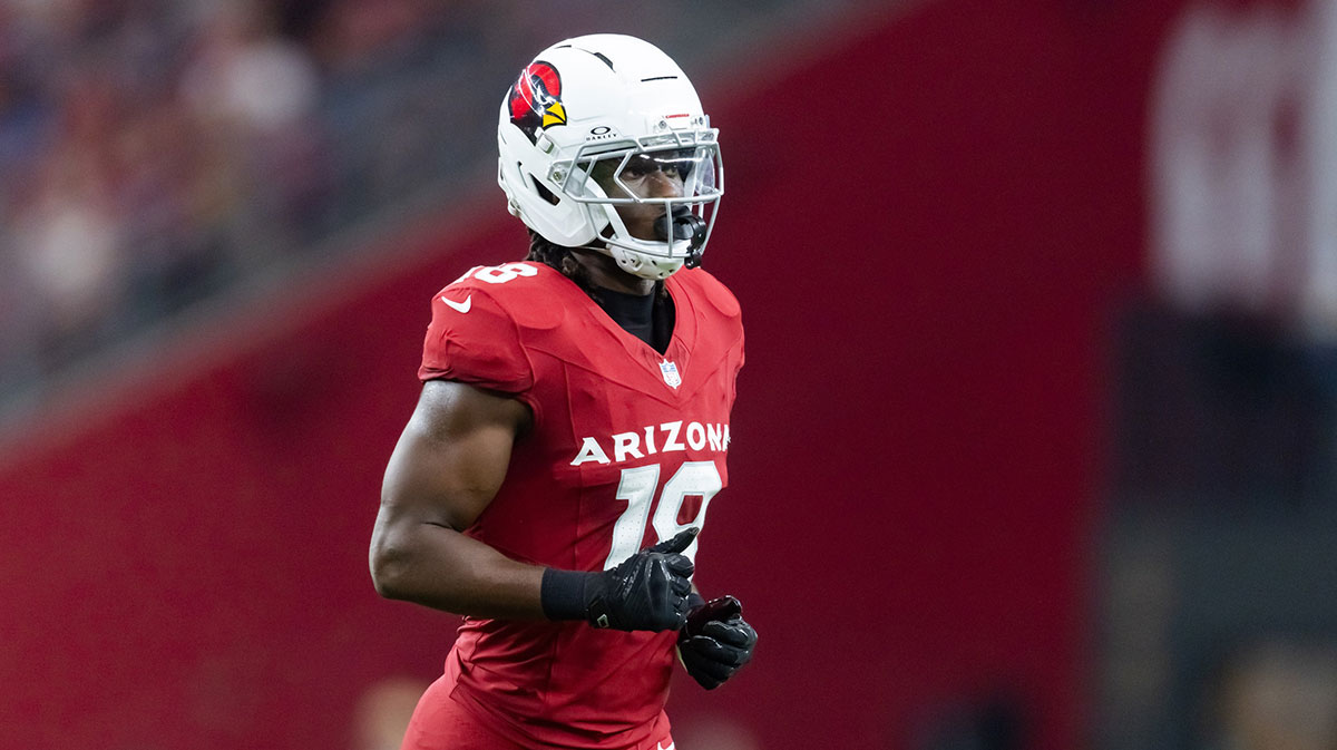 Arizona Cardinals wide receiver Marvin Harrison Jr. (18) against the Kansas City Chiefs during a preseason NFL game at State Farm Stadium.