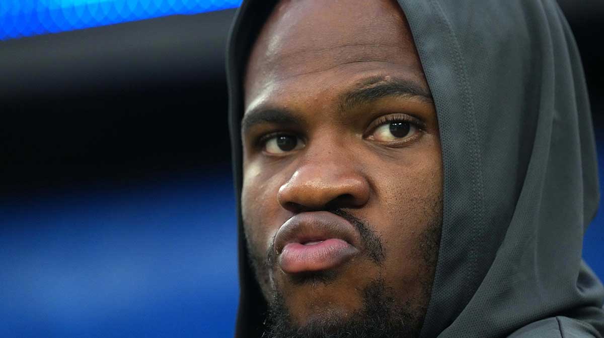 Dallas Cowboys defensive end Micah Parsons watches in the second half against the Los Angeles Rams at the SoFi Stadium.