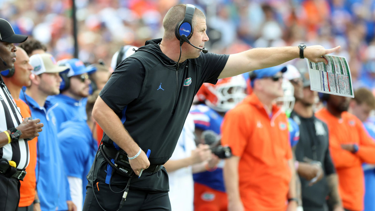 Florida Gators head coach Billy Napier against the South Florida Bulls during the second quarter at Ben Hill Griffin Stadium