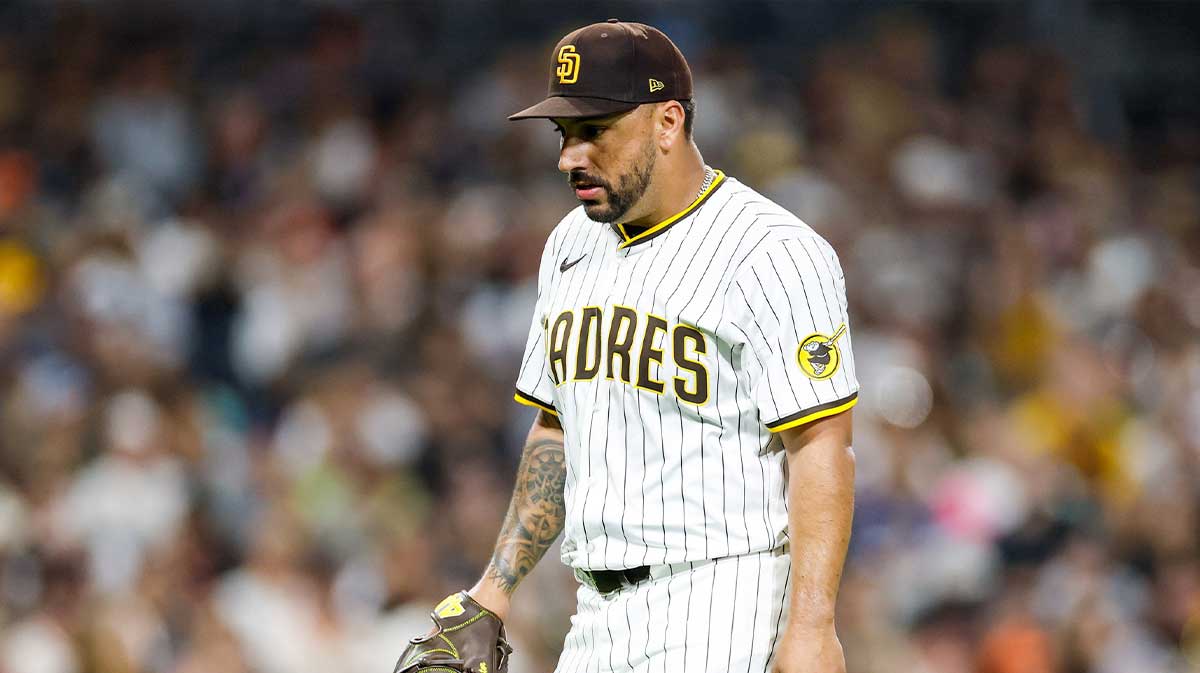 San Diego Padres starting pitcher Nestor Cortes (65) walks off the field during the sixth inning against the San Francisco Giants at Petco Park.