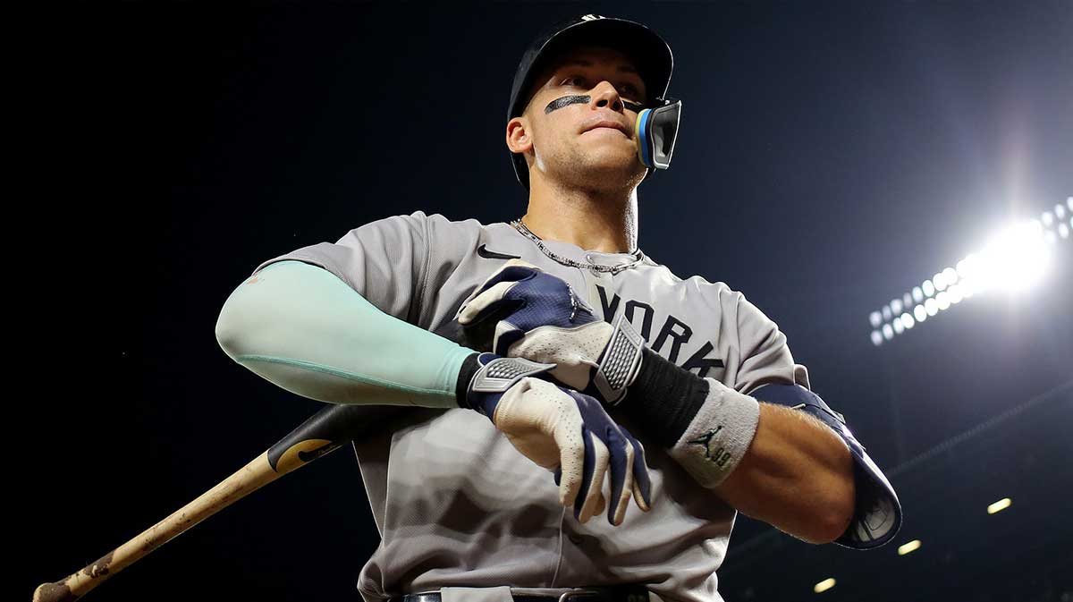 New York Yankees outfielder Aaron Judge (99) warms up during the eighth inning against the Baltimore Orioles at Oriole Park at Camden Yards. Mandatory Credit: Daniel Kucin Jr.-Imagn Images