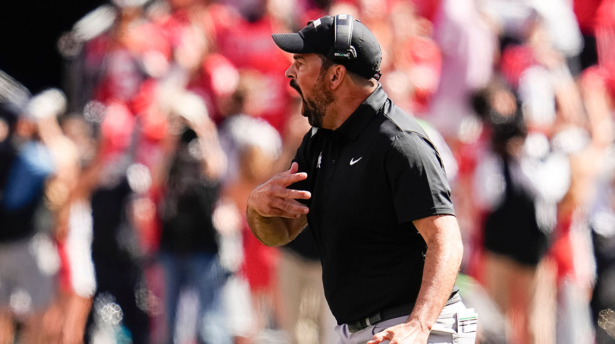 Ohio State Buckeyes head coach Ryan Day yells during the second half of the NCAA football game against the Texas Longhorns at Ohio Stadium on Aug. 30, 2025. Ohio State won 14-7.