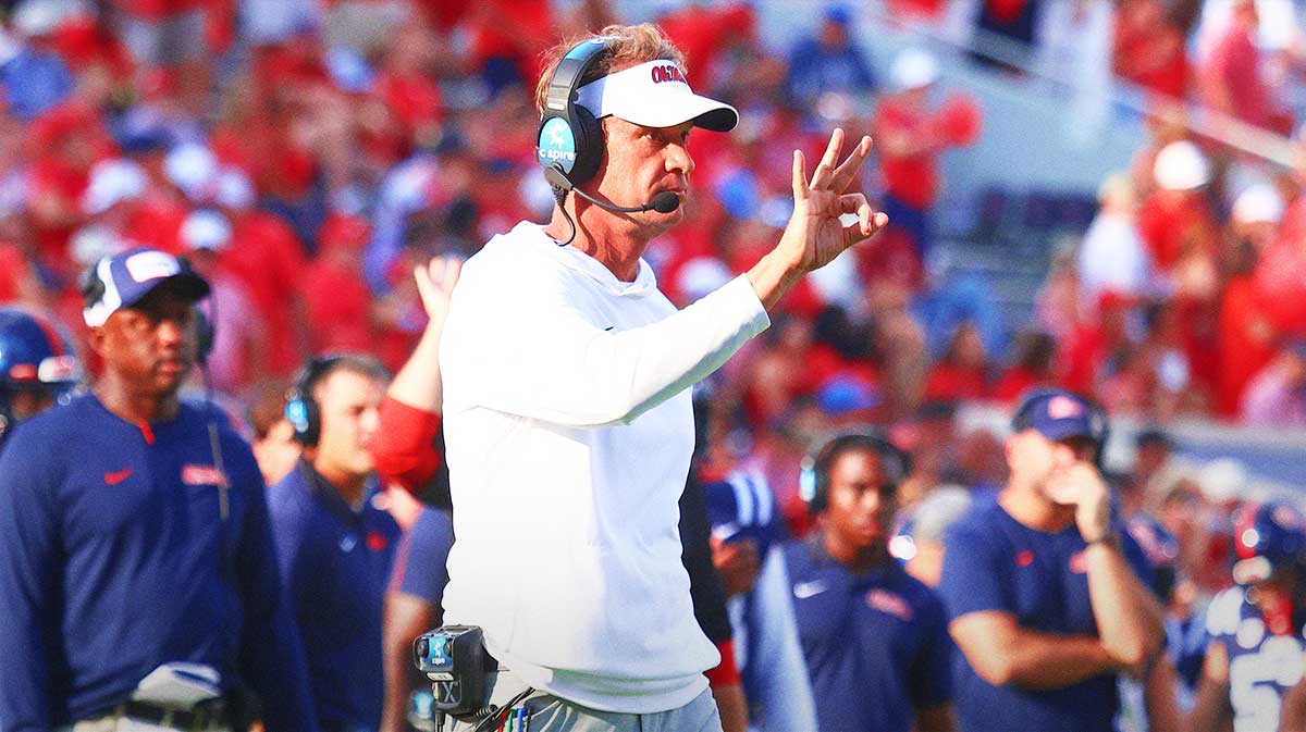 Mississippi Rebels head coach Lane Kiffin reacts during the fourth quarter against the Tulane Green Wave at Vaught-Hemingway Stadium.