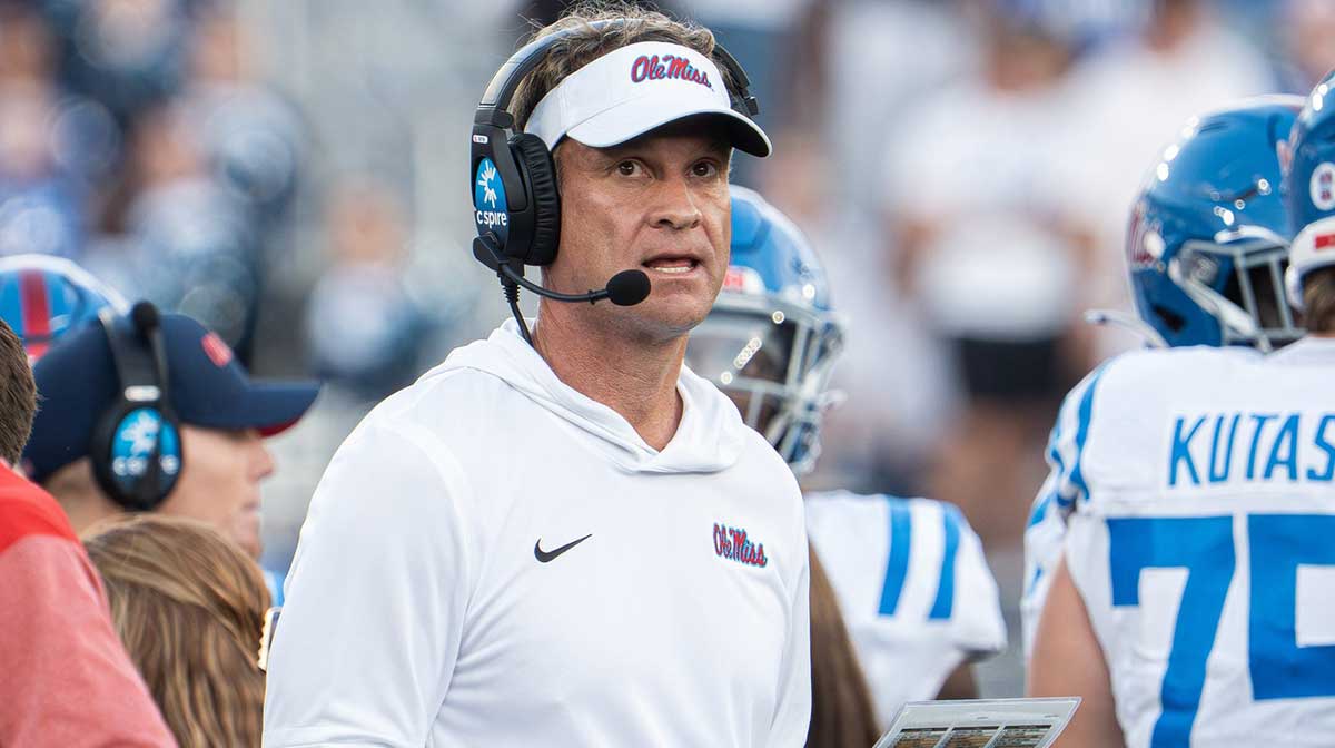 Ole Miss head coach Lane Kiffin worked the sidelines as the Kentucky Wildcats faced off against the Ole Miss Rebels at Kroger Field in Lexington, Kentucky on Saturday, September 6, 2025. Ole Miss defeated Kentucky, 30-23.