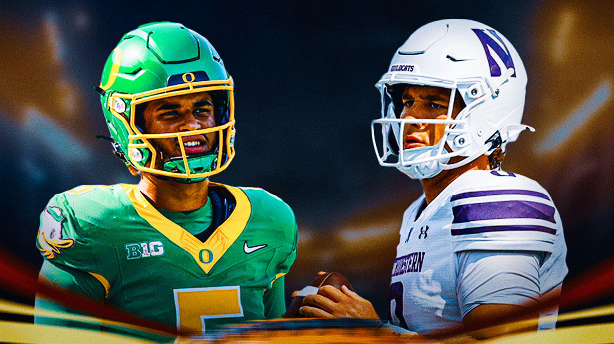 Dante Moore and Preston Stone with Ryan Field in the background