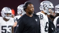 Las Vegas Raiders defensive coordinator Patrick Graham against the Arizona Cardinals during a preseason NFL game at State Farm Stadium.