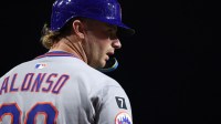 New York Mets first base Pete Alonso (20) prepares to bat against the Philadelphia Phillies at Citizens Bank Park.
