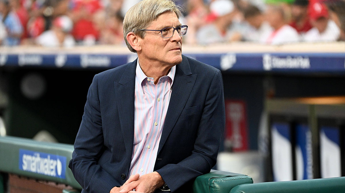 Philadelphia Phillies principal owner John Middleton on field before game against the Atlanta Braves at Lincoln Financial Field.