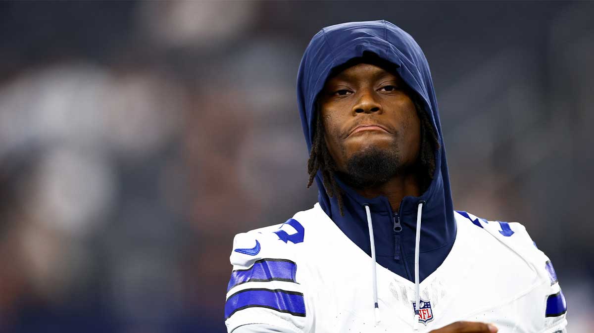 Dallas Cowboys wide receiver George Pickens (3) before the game against the Atlanta Falcons at AT&T Stadium