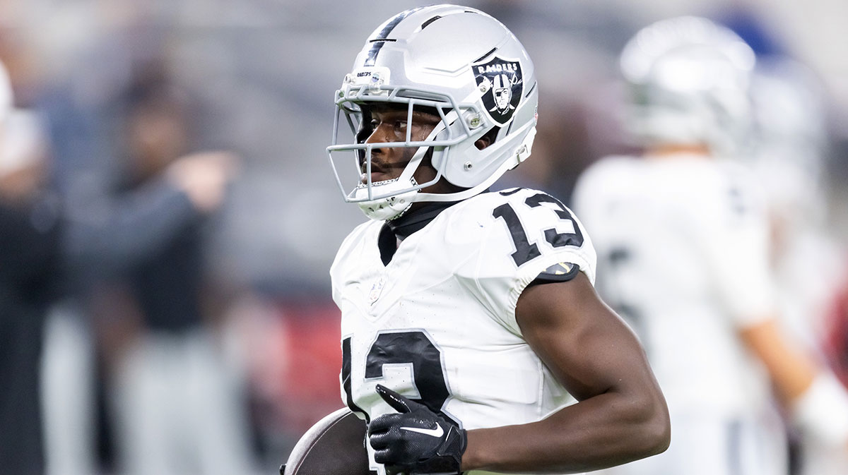 Las Vegas Raiders wide receiver Phillip Dorsett (13) against the Arizona Cardinals during a preseason NFL game at State Farm Stadium.