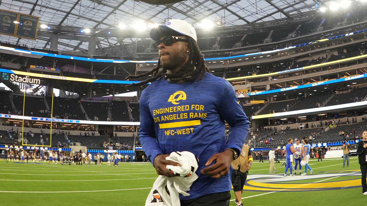 Los Angeles Rams wide receiver Davante Adams leaves the field after a game against the Los Angeles Chargers at SoFi Stadium.