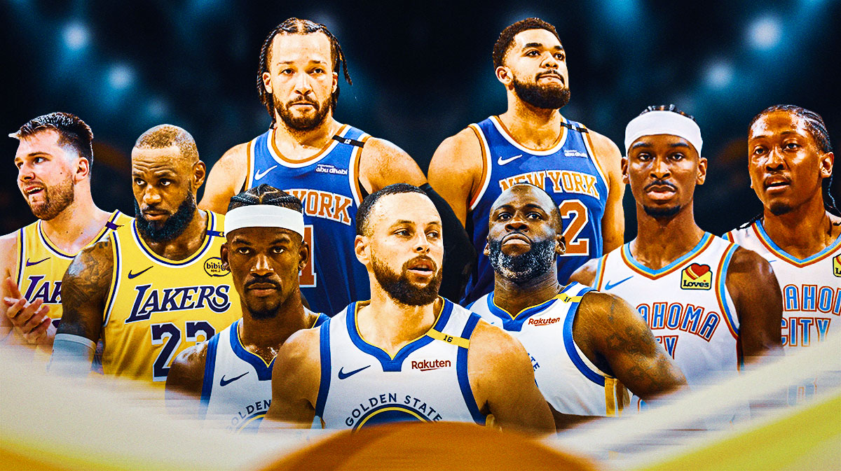 NBA starting lineups with Stephen Curry, Shai Gilgeous-Alexander, LeBron James, etc.
