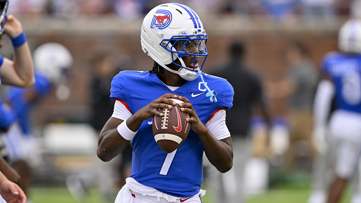 SMU football score wild tip drill TD on first play vs. Baylor