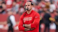 San Francisco 49ers defensive coordinator Robert Saleh before the game against the Los Angeles Chargers at Levi's Stadium. Mandatory Credit: Kyle Terada-Imagn Images