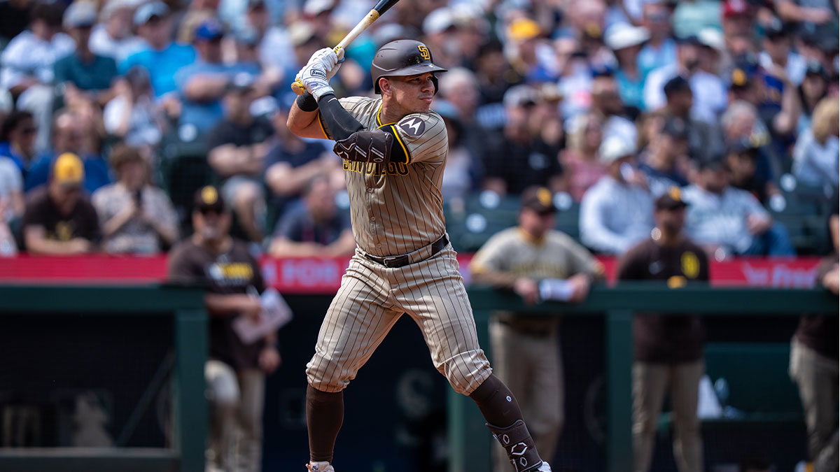 San Diego Padres Xander Bogaerts (2) waits for a pitch during an at-bat against the Seattle Mariners at T-Mobile Park.