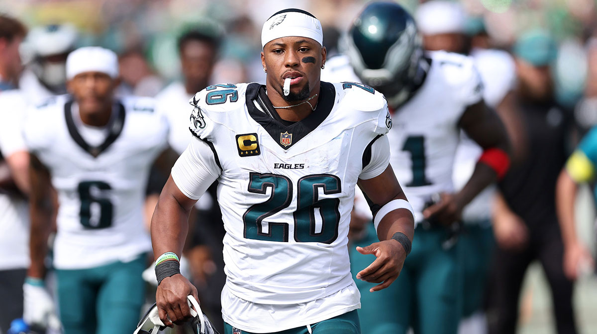 Eagles’ Saquon Barkley jokes about Jordan Davis’ future at RB