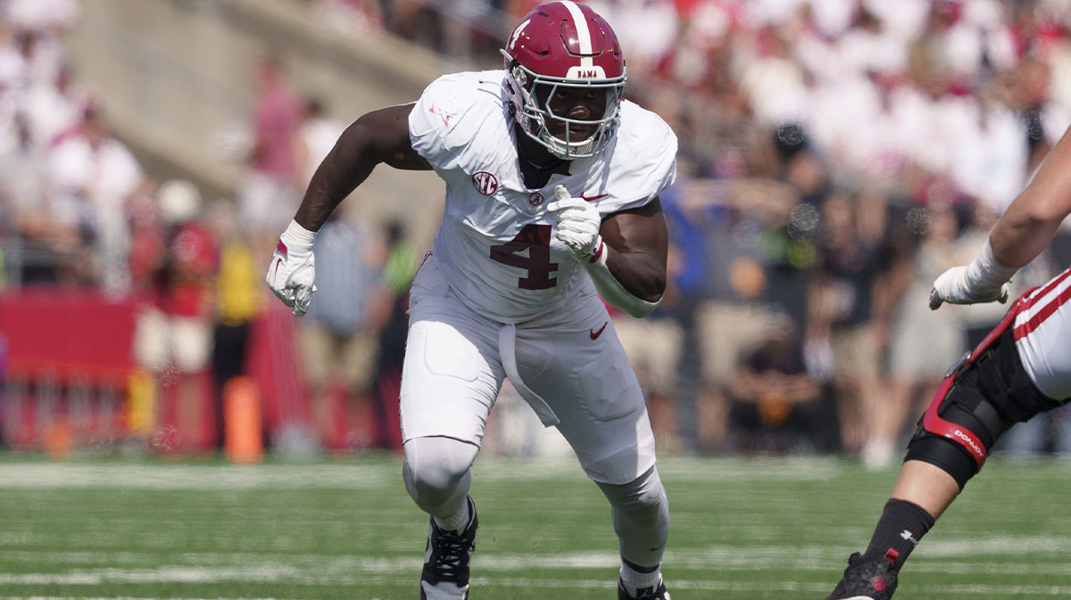Alabama Crimson Tide linebacker Qua Russaw (4) during the game against the Wisconsin Badgers at Camp Randall Stadium.