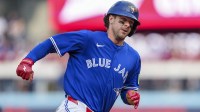 Toronto Blue Jays third base Ernie Clement (22) turns third against the Tampa Bay Rays during the fifth inning at Rogers Centre. Mandatory Credit: Kevin Sousa-Imagn Images