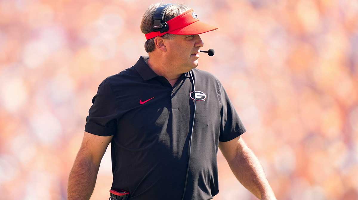Georgia head coach Kirby Smart during the NCAA college football game against Tennessee on September 13, 2025, Knoxville, Tennessee.