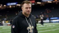 New Orleans Saints tight end Taysom Hill walks the sideline before a game against the Denver Broncos at Caesars Superdome.